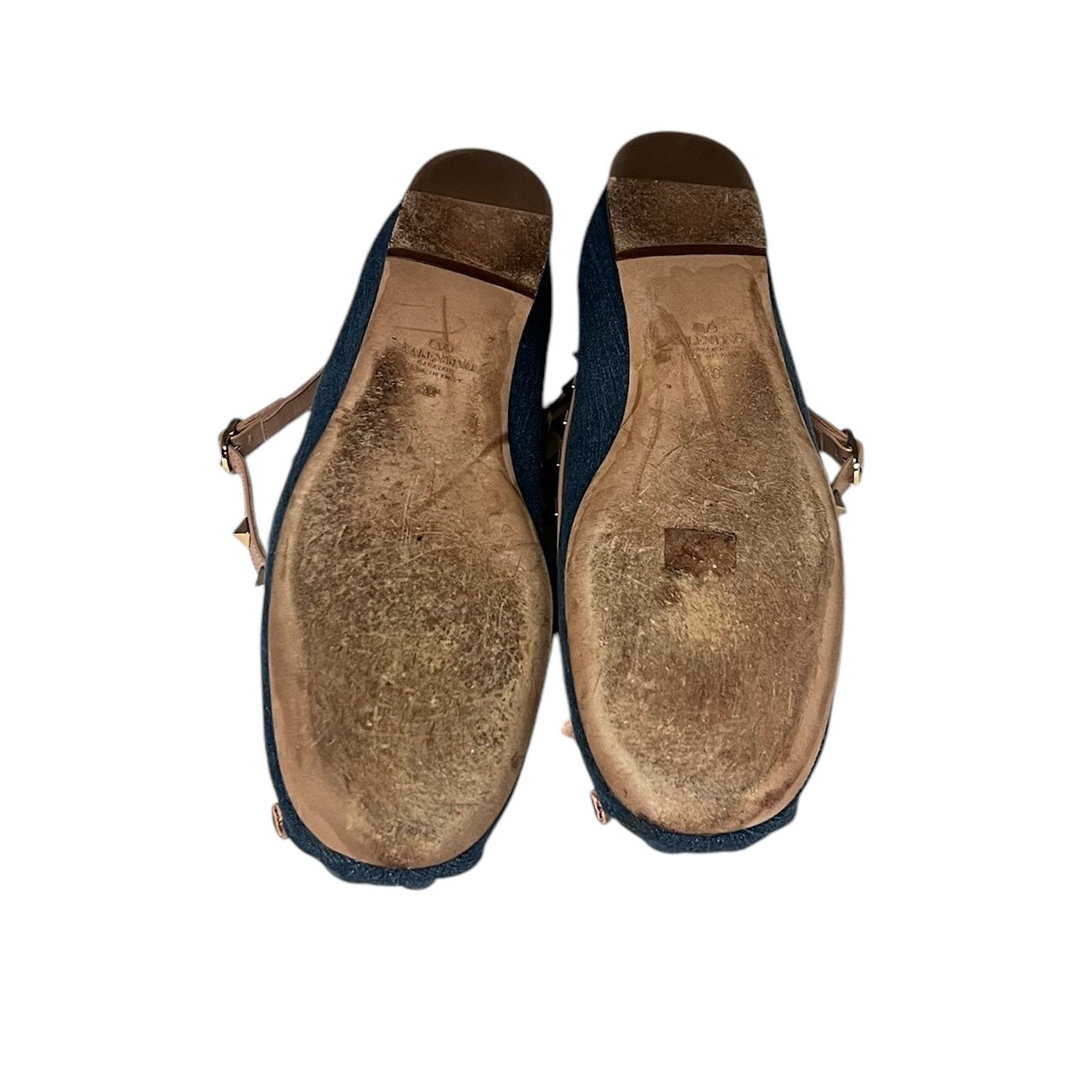 VALENTINO Denim Rockstud Ballerinas | 40