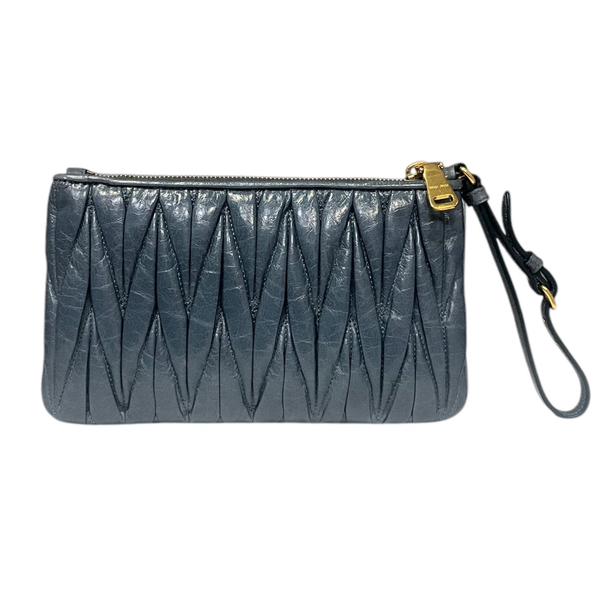 MIU MIU Matelasse Wristlet in Blue
