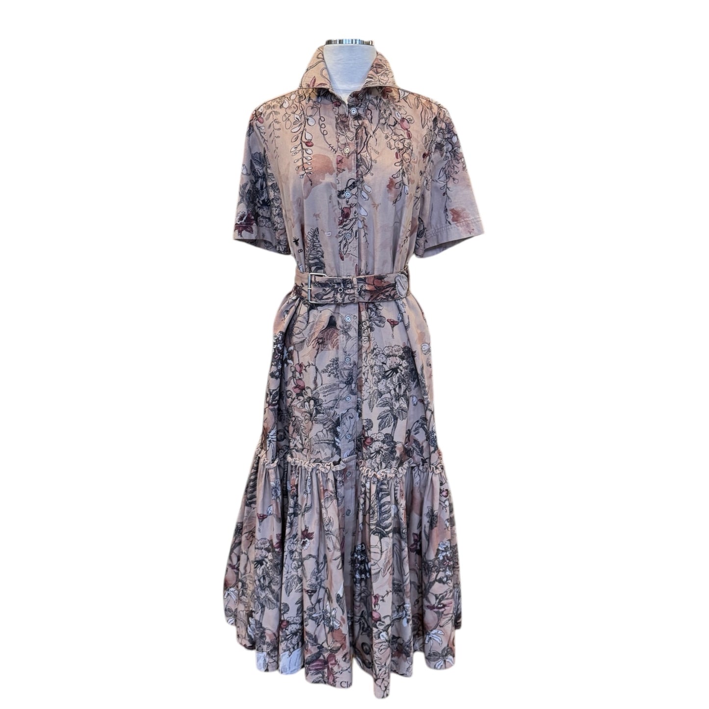 DIOR Floral Dress + Belt | Size 42 (6)