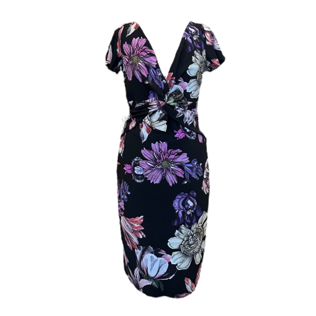 CHIARA BONI Floral Capsleeve Dress | Size 12