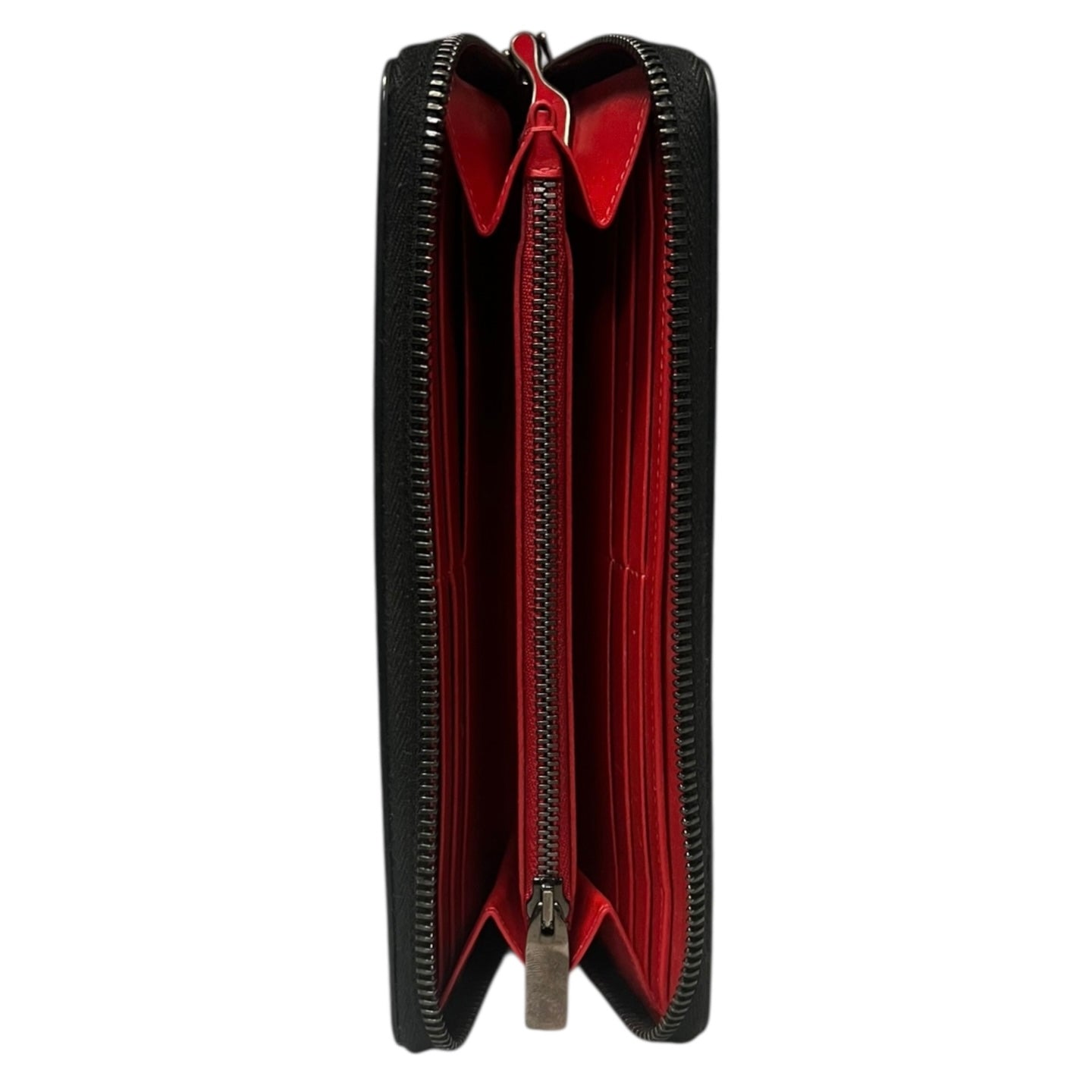 CHRISTIAN LOUBOUTIN Lasercut Panettone Wallet in Black & Red