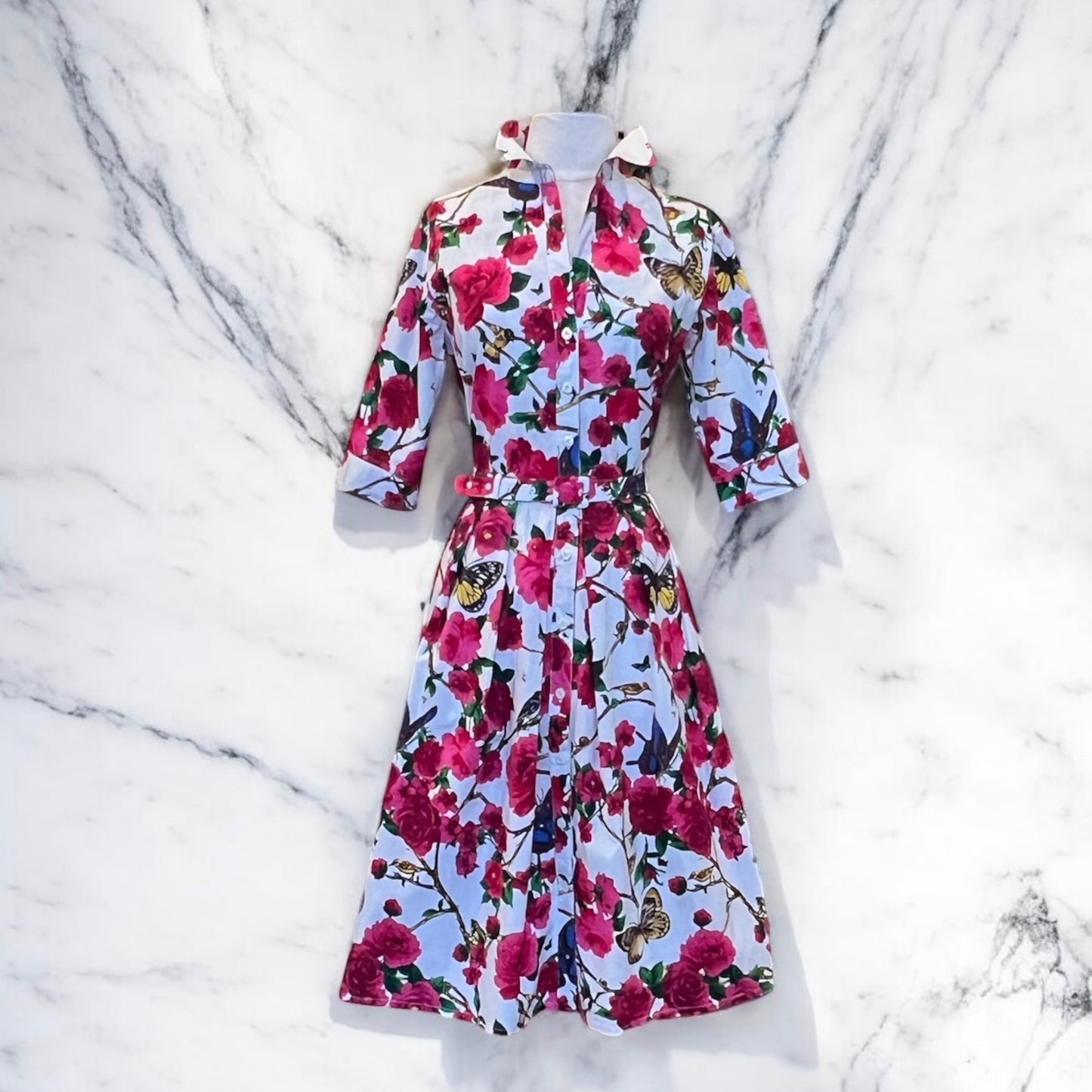 SAMANTHA SUNG Floral Butterfly Dress | Size 8