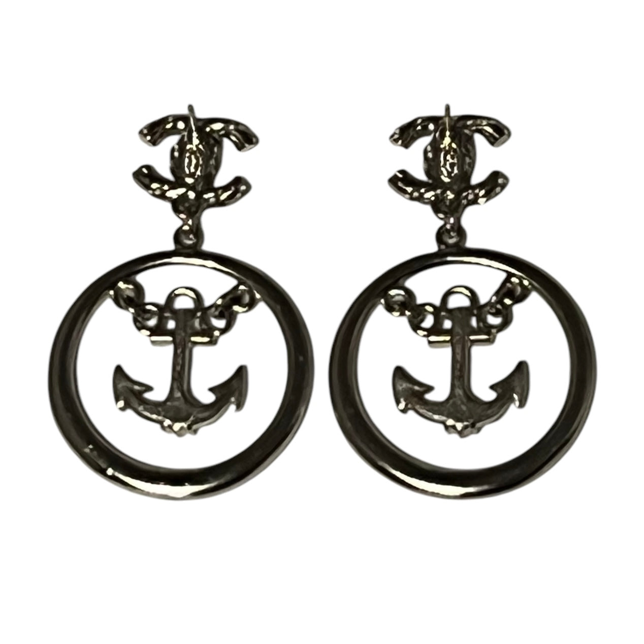 CHANEL Paris-Hamburg Strass Anchor Earrings