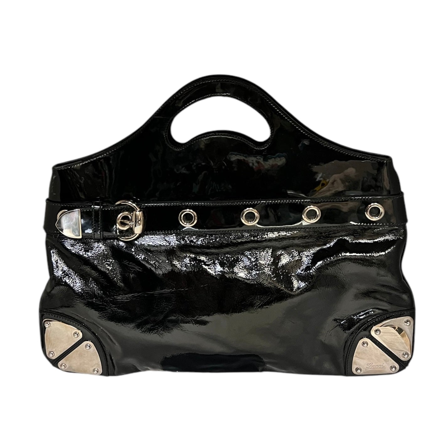 GUCCI Patent Romy Convertible Tote
