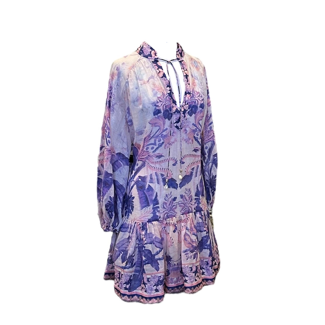 ZIMMERMANN Floral Linen Dress | Size 3 (Large)