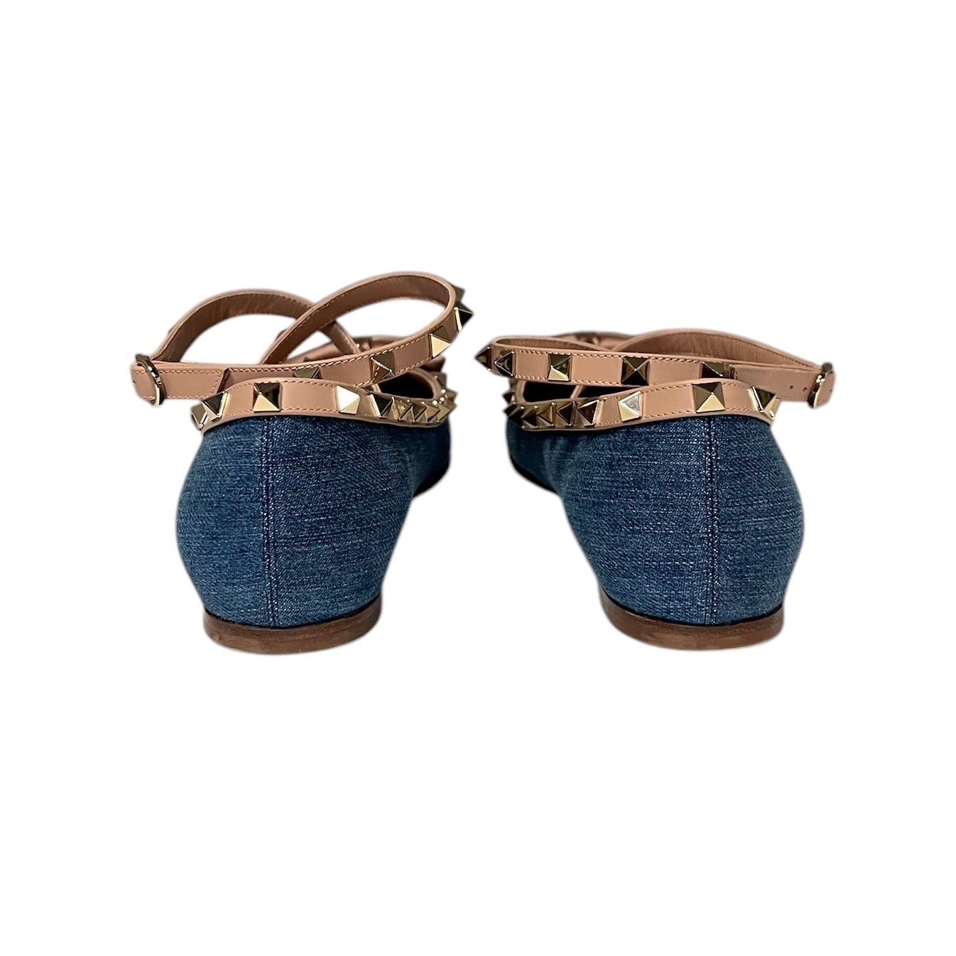 VALENTINO Denim Rockstud Ballerinas | 40