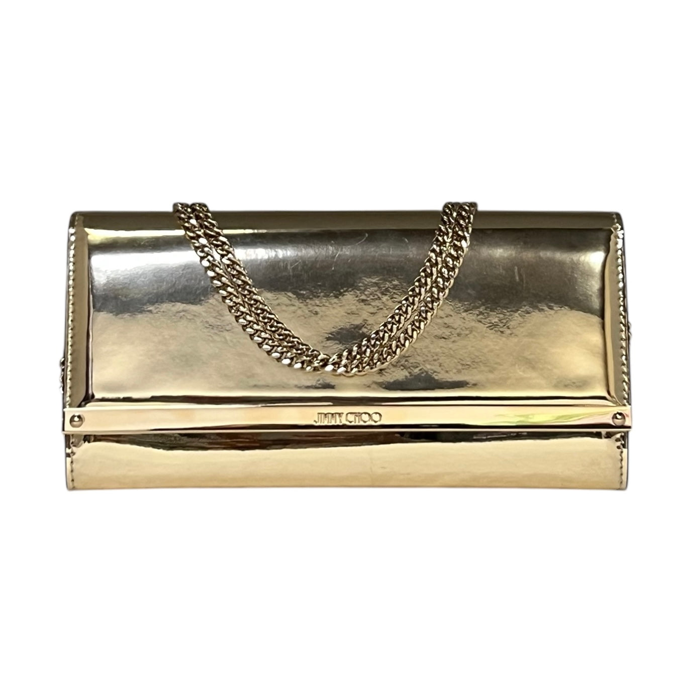 JIMMY CHOO Milla WOC Clutch Gold