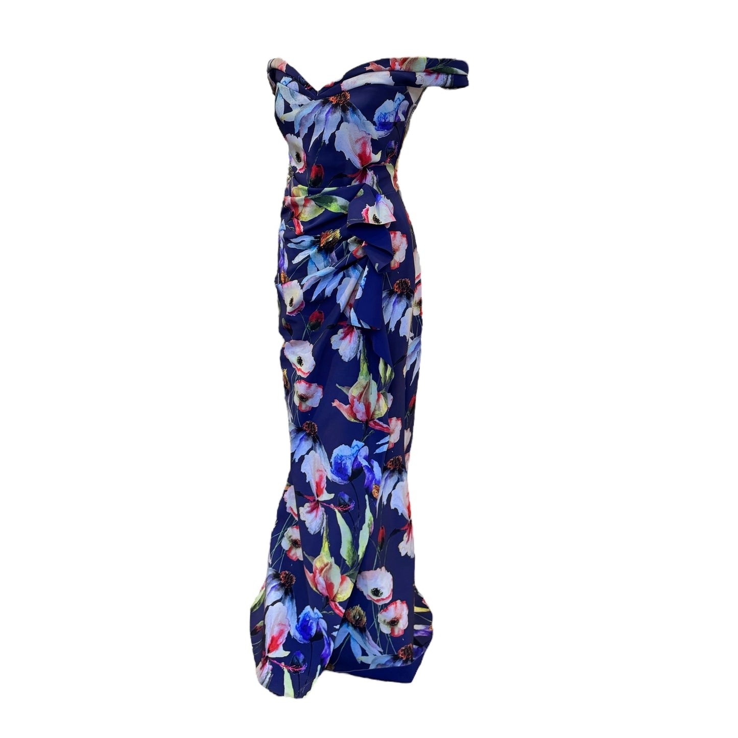 CHIARA BONI Floral Ruched Gown | Size 8