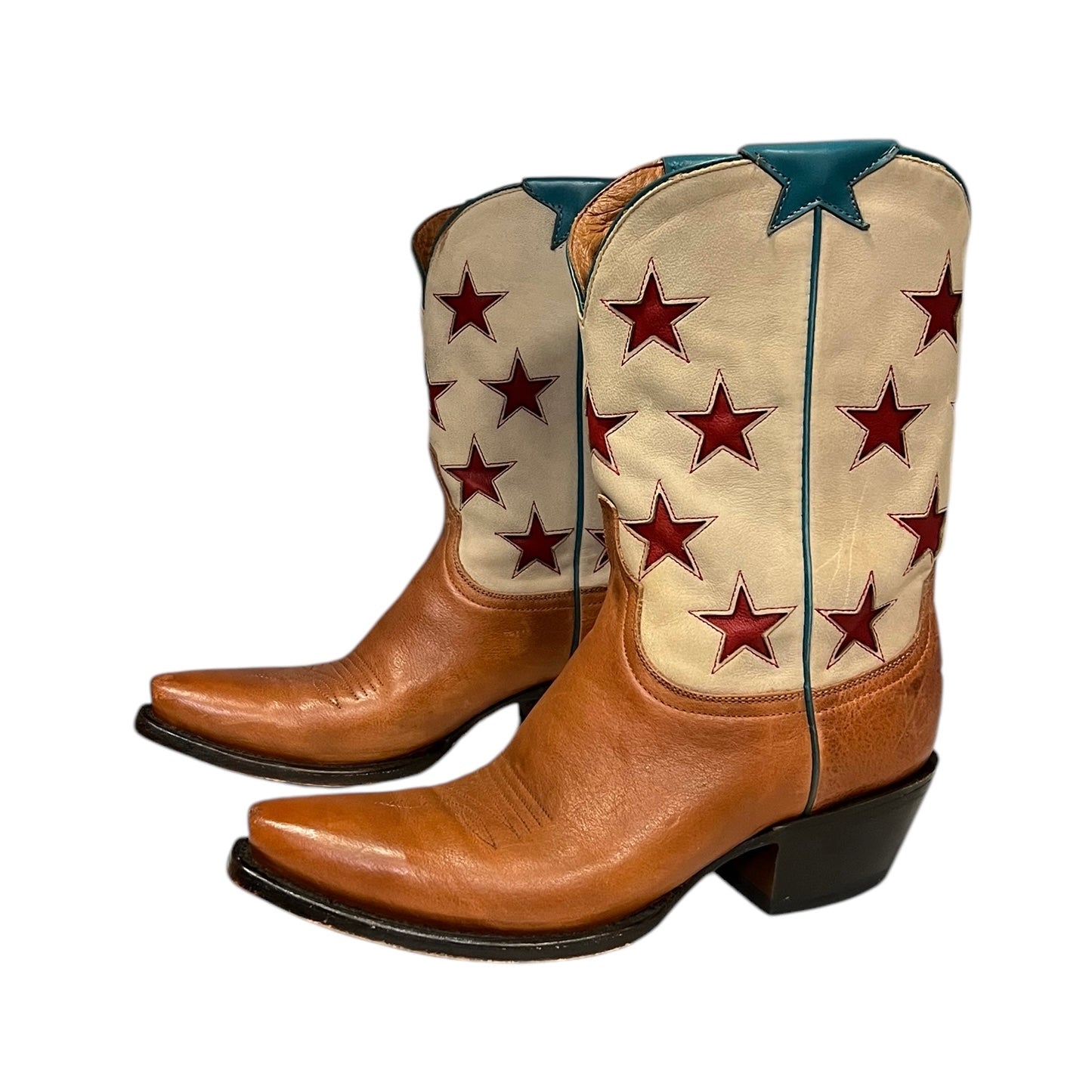 LUCCHESE Star Power Mid Calf Cowboy Boots | Size 7.5