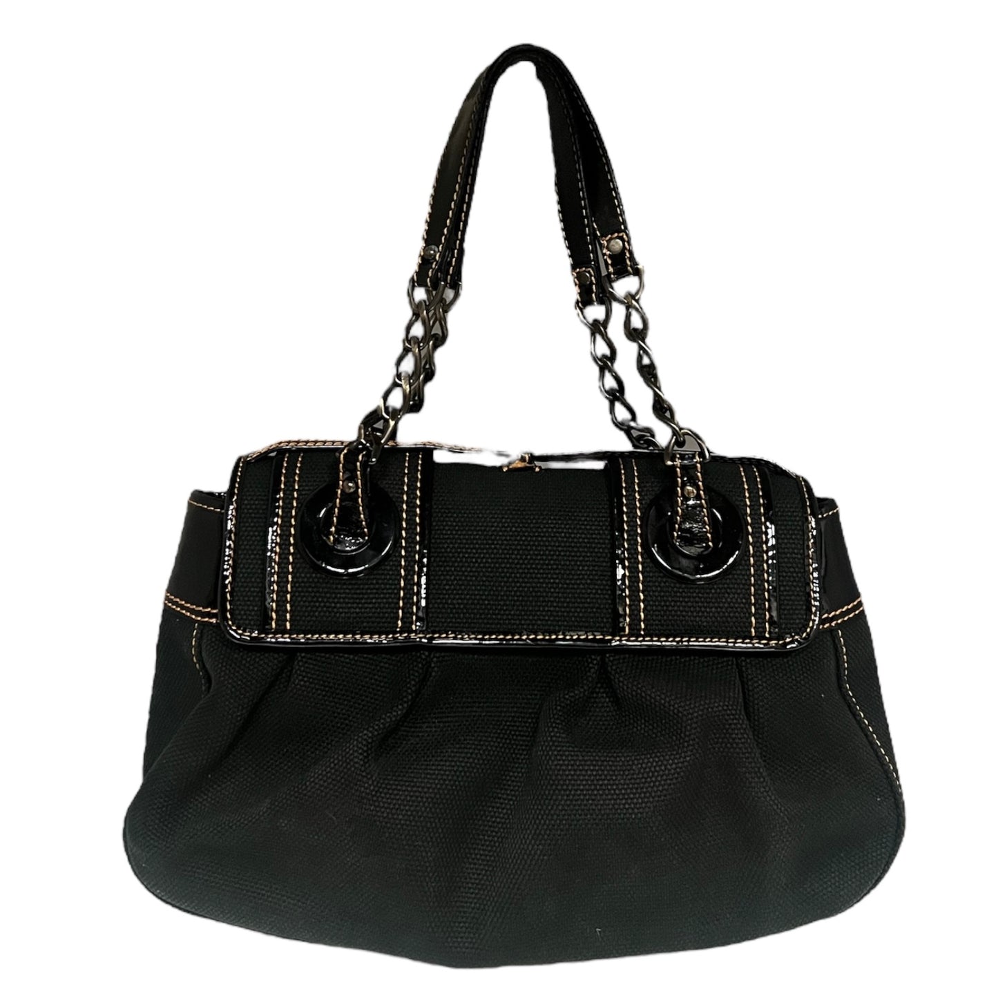 FENDI Toile & Patent Leather B Bag