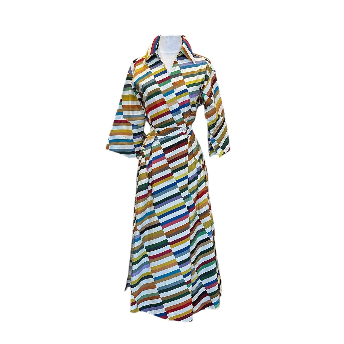 ODEEH Printed Stripe Dress | Size 38