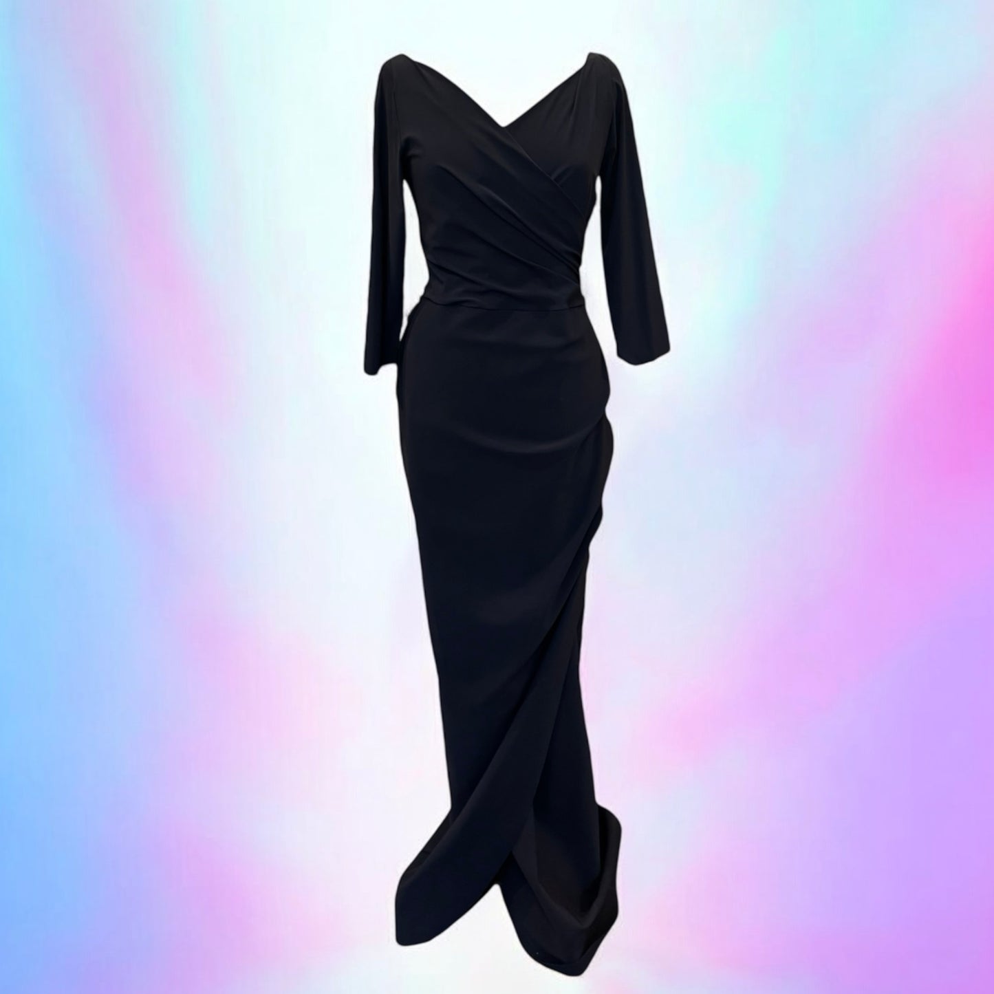 CHIARA BONI Long Sleeve Ruched Gown | Size 8