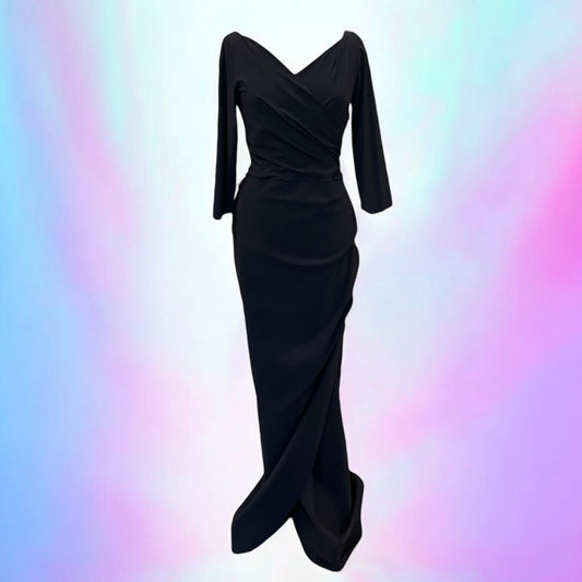 CHIARA BONI Long Sleeve Ruched Gown | Size 8
