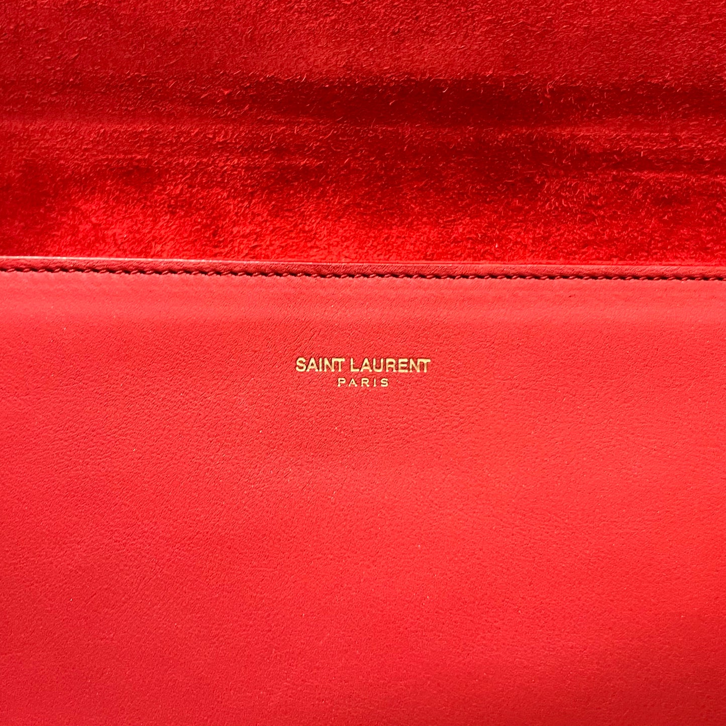 SAINT LAURENT Y Ligne Clutch in Red