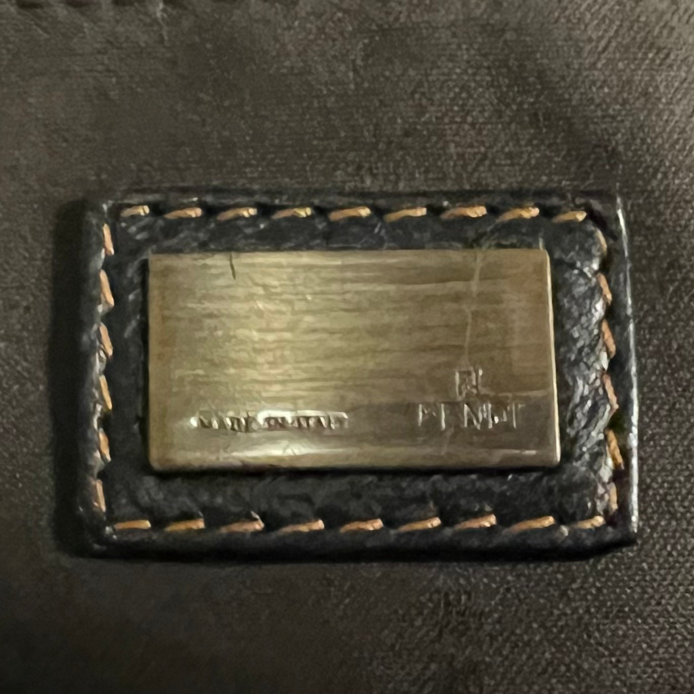 FENDI Toile & Patent Leather B Bag