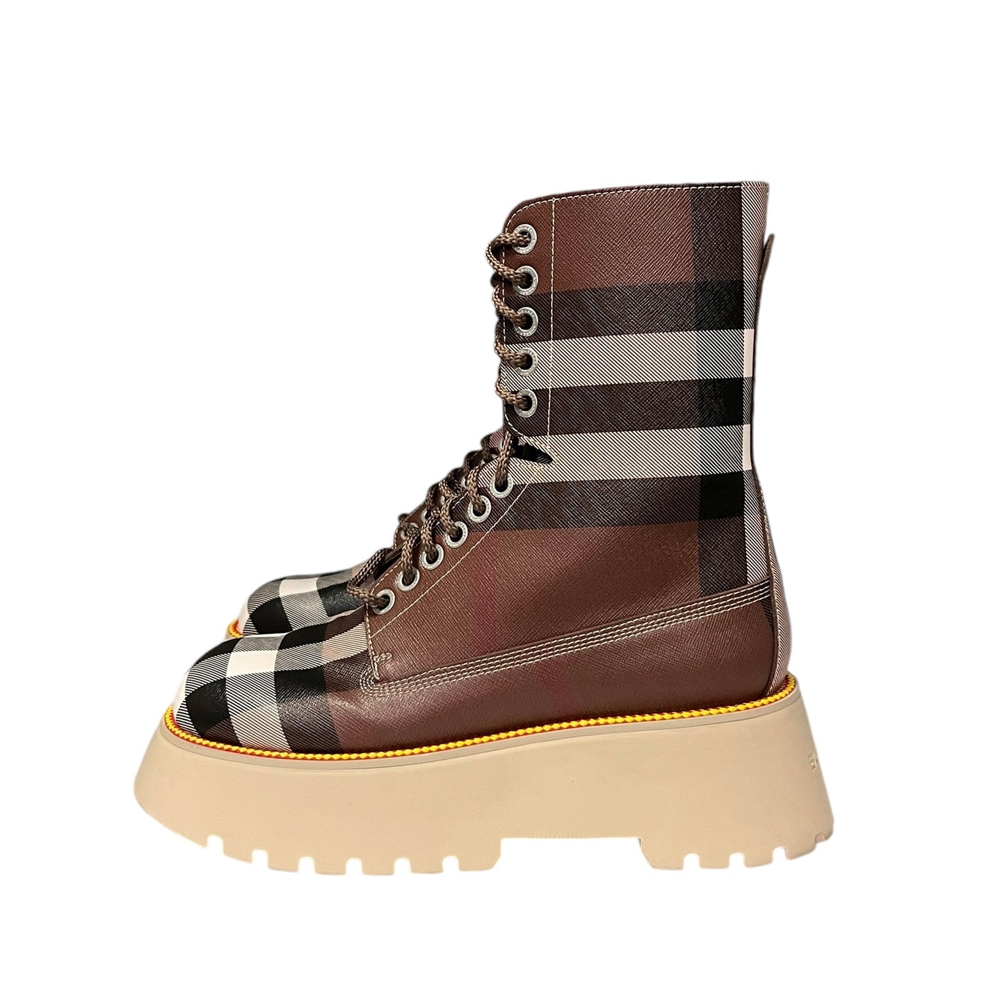 Burberry Women's Mason Vintage Check Platform Combat Boots | 40