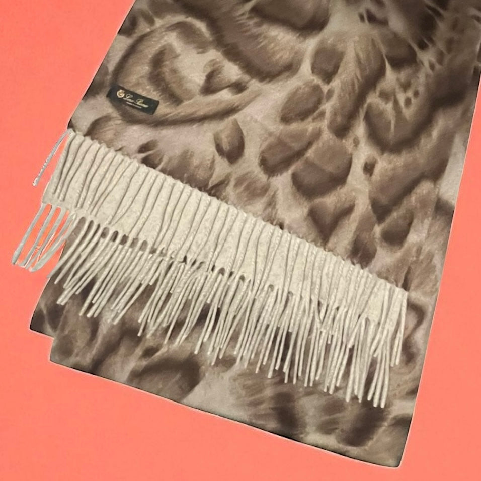 LORO PIANA Animal Two Tone Cashmere Stole