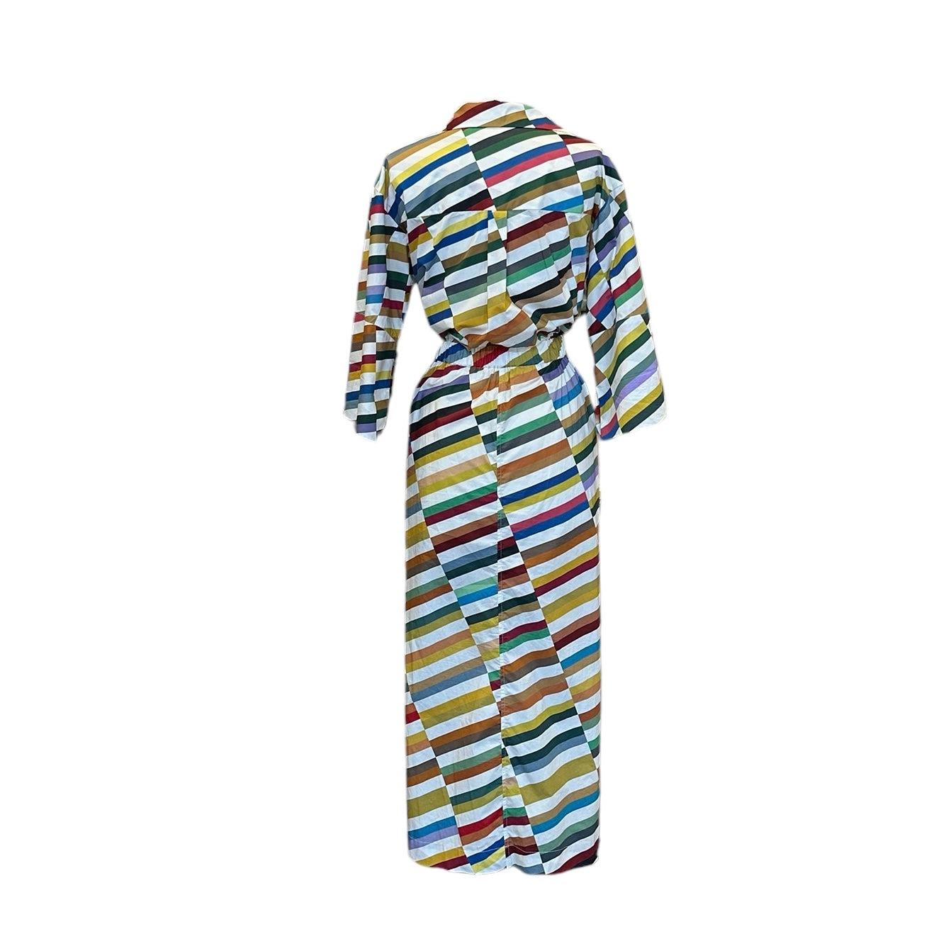 ODEEH Printed Stripe Dress | Size 38