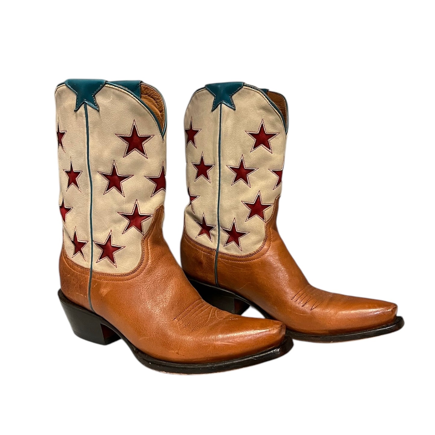 LUCCHESE Star Power Mid Calf Cowboy Boots | Size 7.5