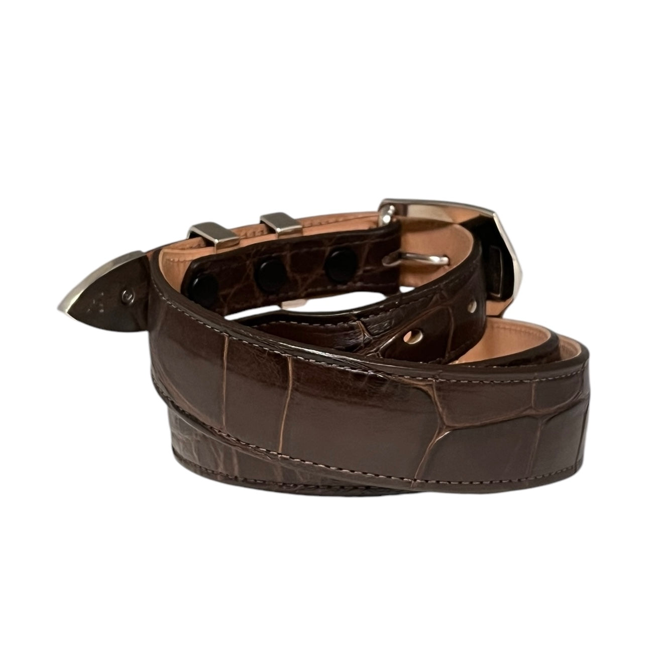 MAX LANG Alligator Belt + Sterling Silver Buckle