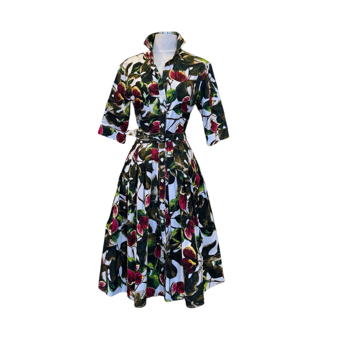 SAMANTHA SUNG Fig Print Dress | Size 8