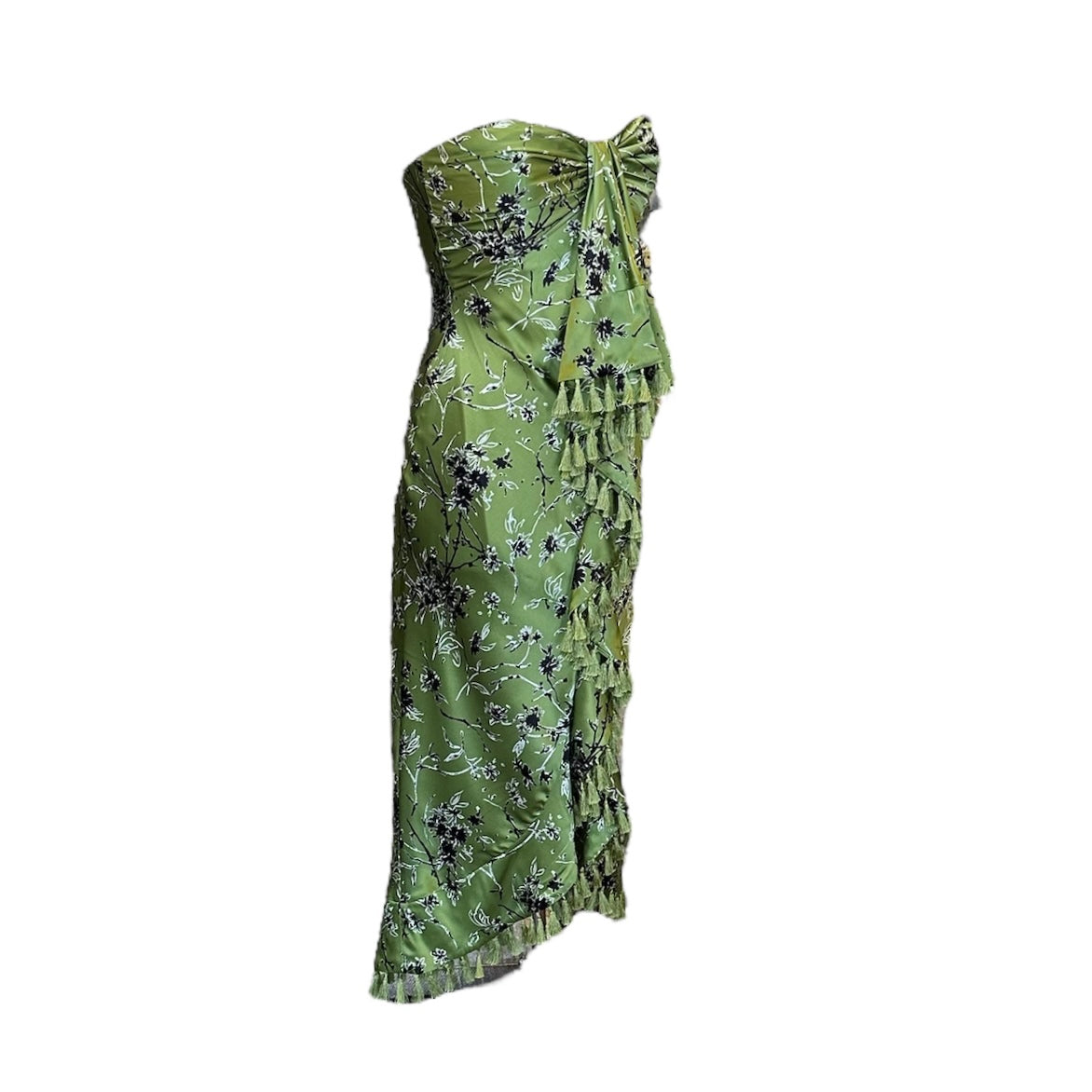 CINQ A SEPT Strapless Floral Midi Dress | Size 10