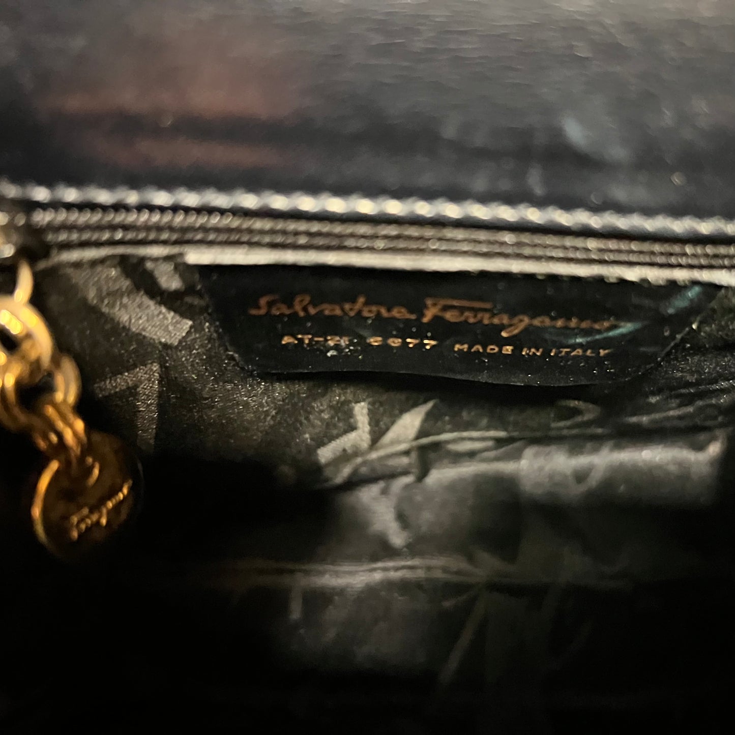 FERRAGAMO Vara Top Handle Crossbody in Navy