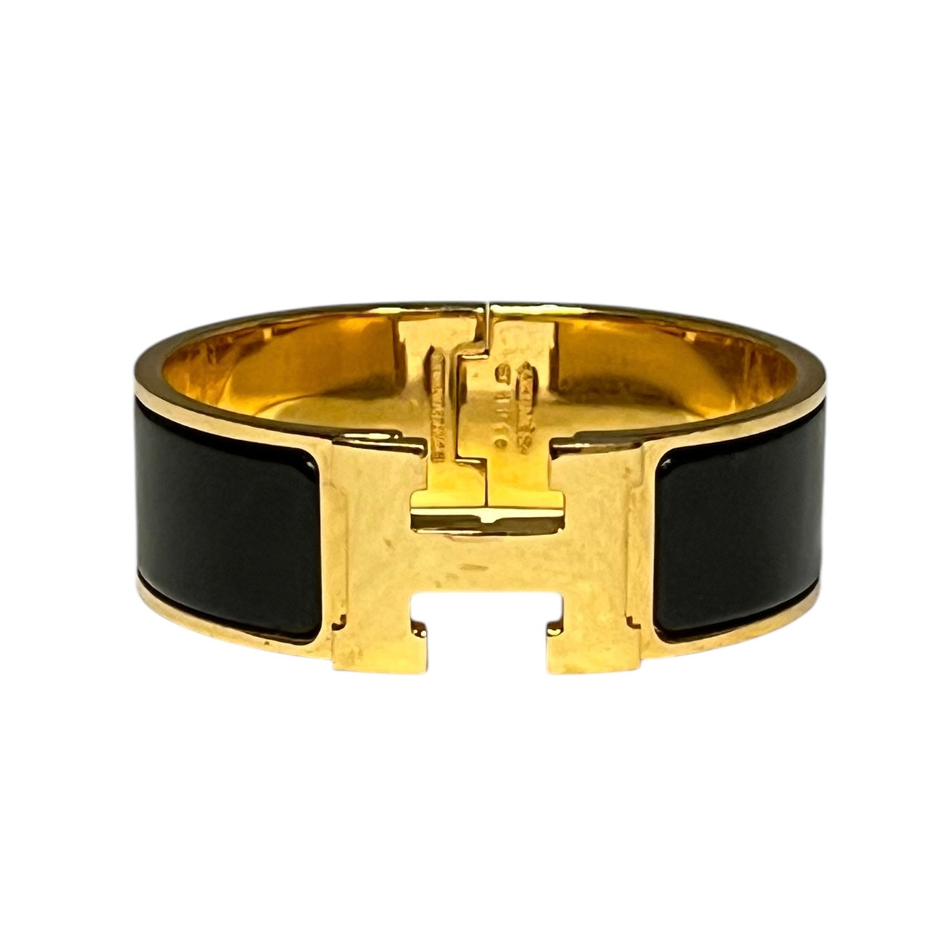 HERMES Clic Clac H Bracelet in Black | Size Small