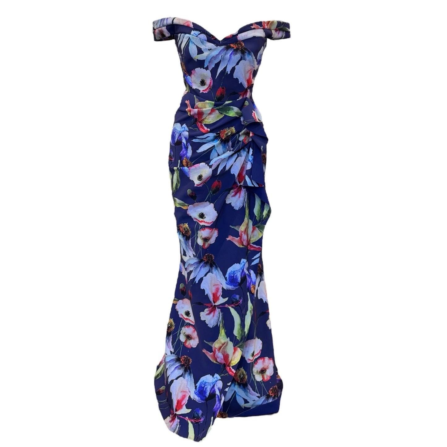 CHIARA BONI Floral Ruched Gown | Size 8