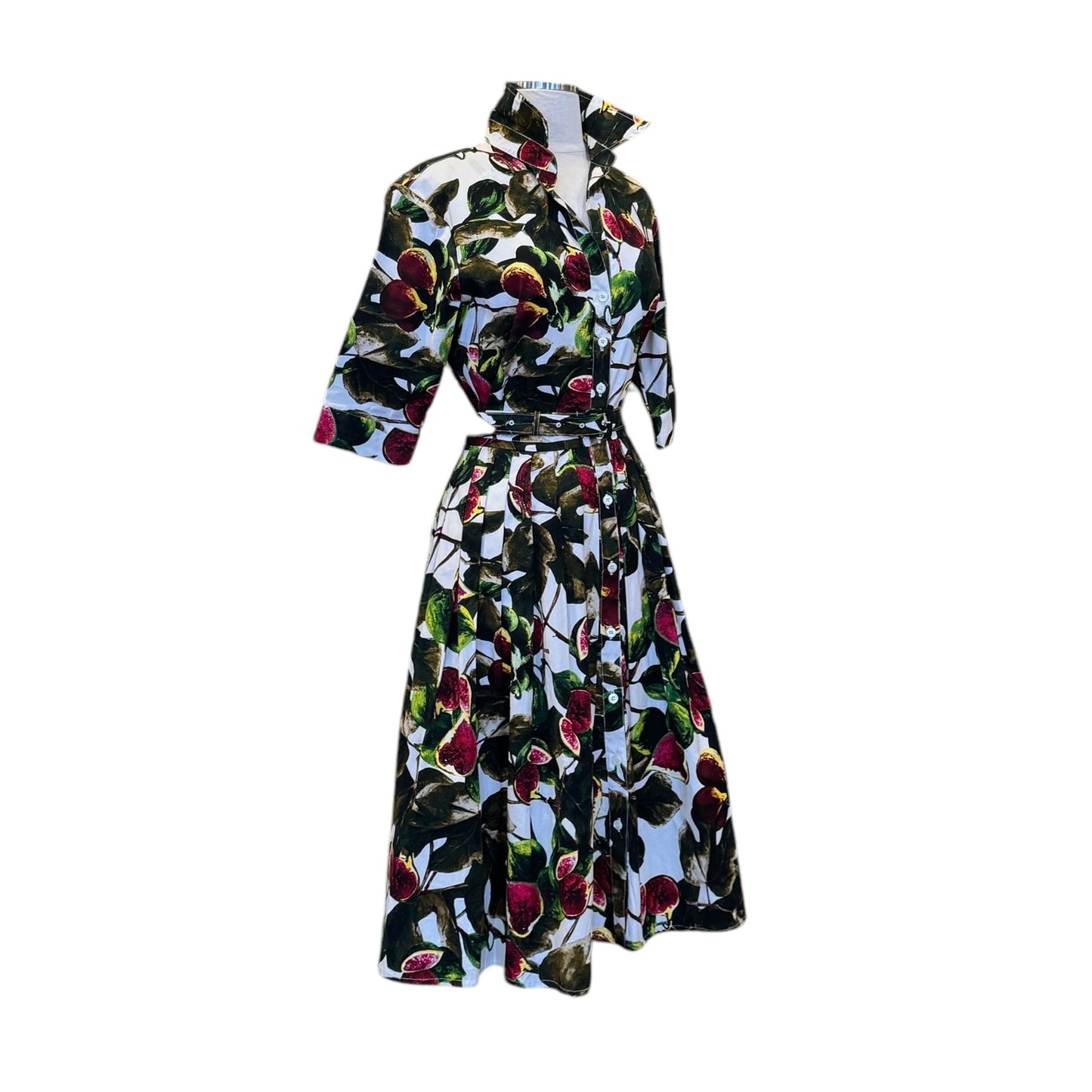SAMANTHA SUNG Fig Print Dress | Size 8