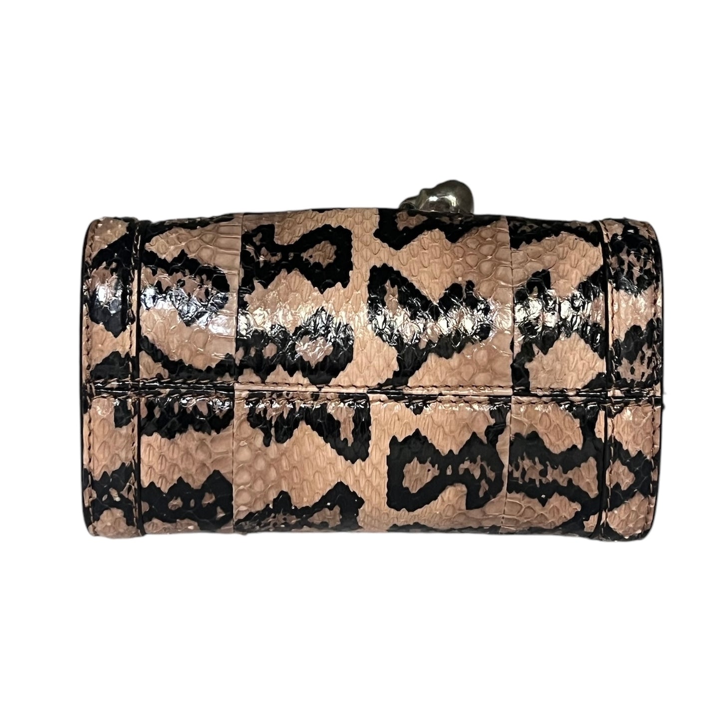 ALEXANDER MCQUEEN Python Mini Padlock Top Handle Crossbody