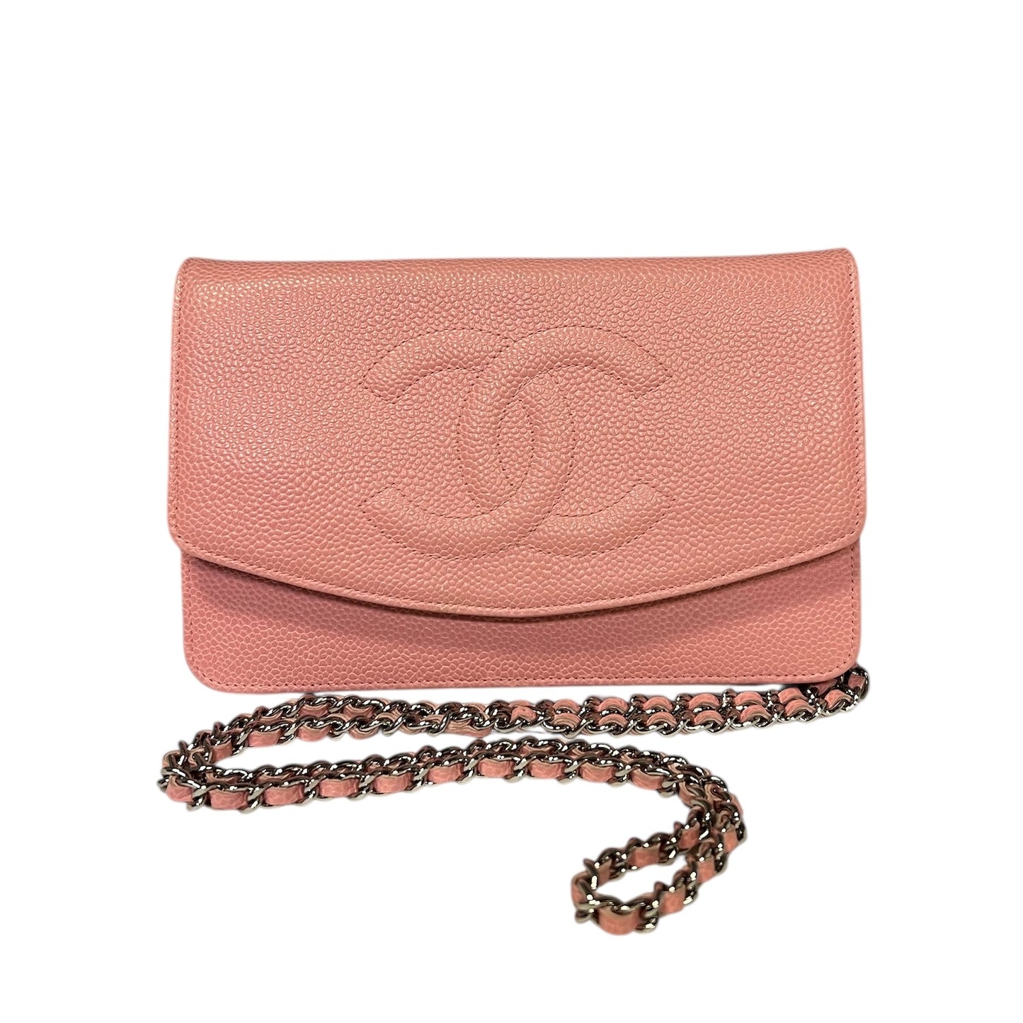 CHANEL Timeless Wallet on Chain in Pink Caviar Leather
