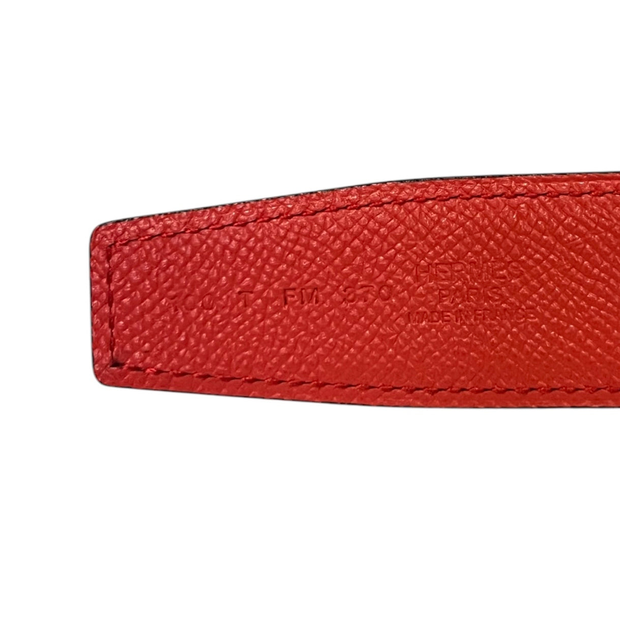 HERMES H Au Carre | 32mm 100cm Reversible Belt in Rouge Casaque & Rose Jaipur Belt in Epsom