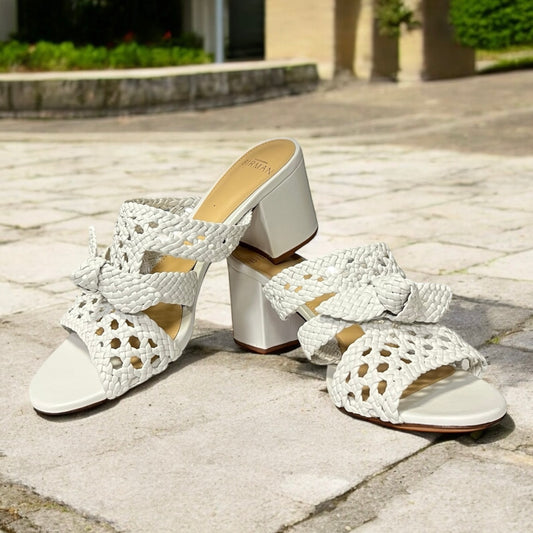 ALEXANDRE BIRMAN Clarita Braided Sandal White | Size 37.5