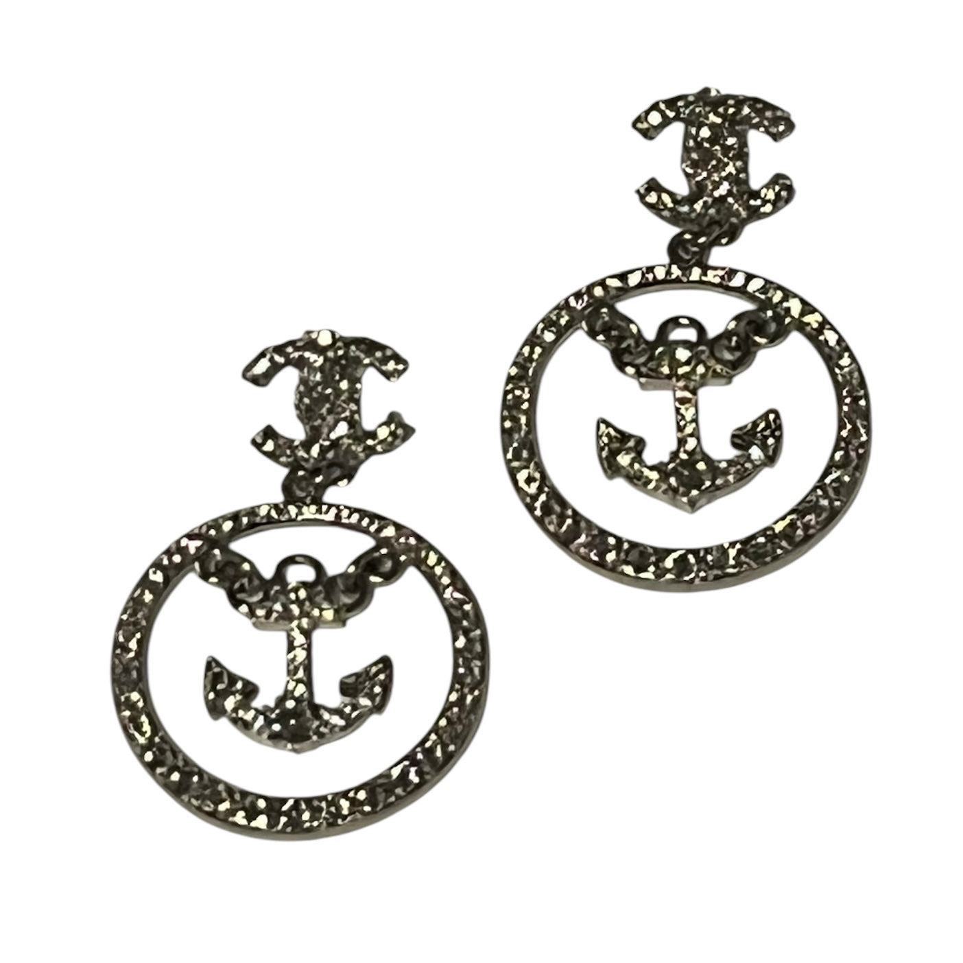 CHANEL Paris-Hamburg Strass Anchor Earrings