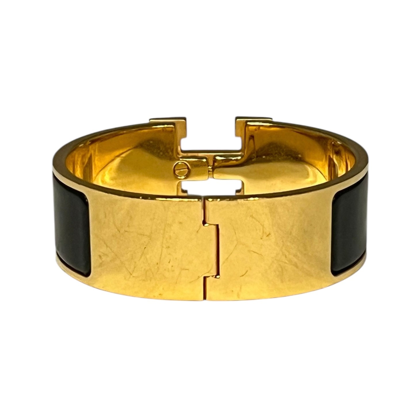 HERMES Clic Clac H Bracelet in Black | Size Small