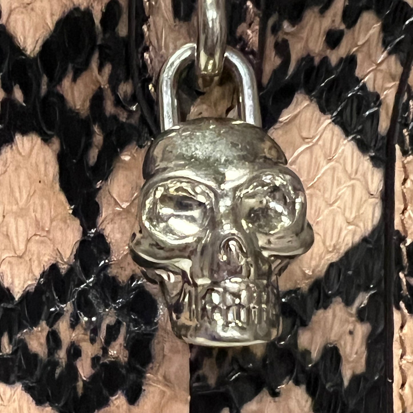 ALEXANDER MCQUEEN Python Mini Padlock Top Handle Crossbody