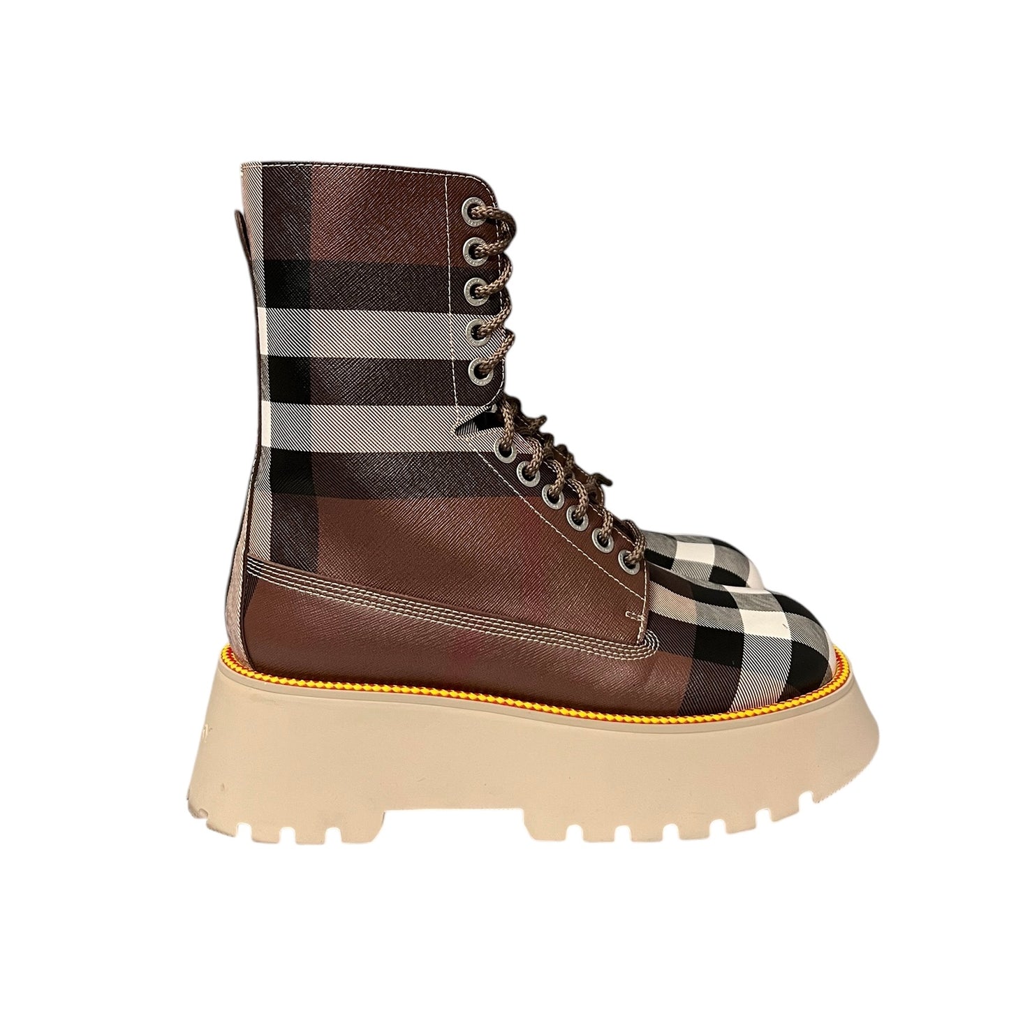 Burberry Women's Mason Vintage Check Platform Combat Boots | 40
