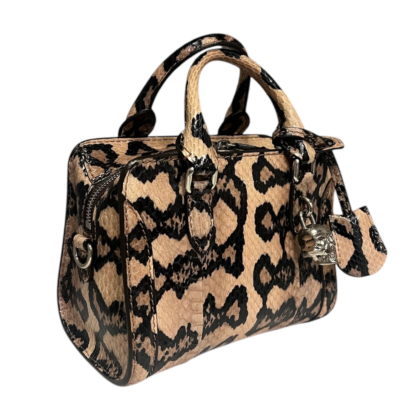 ALEXANDER MCQUEEN Python Mini Padlock Top Handle Crossbody