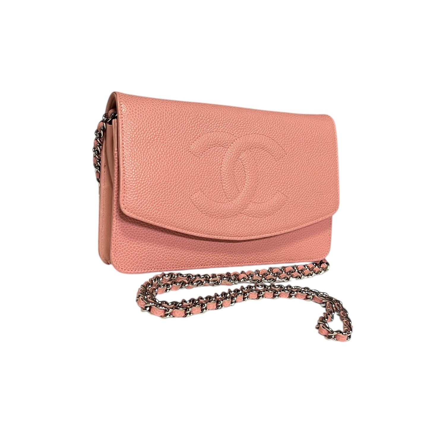 CHANEL Timeless Wallet on Chain in Pink Caviar Leather