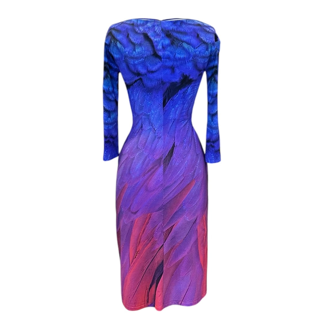 ROBERTO CAVALLI Feather Print Dress | Size 4