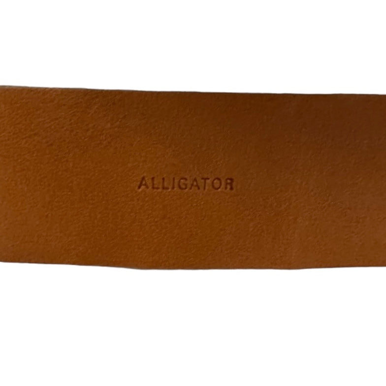 RALPH LAUREN Wide Alligator Belt in Gray | Size S