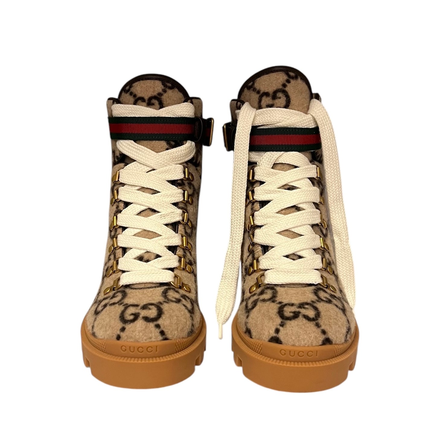 GUCCI GG Supreme Combat Boots + Wed Accent | Size 38