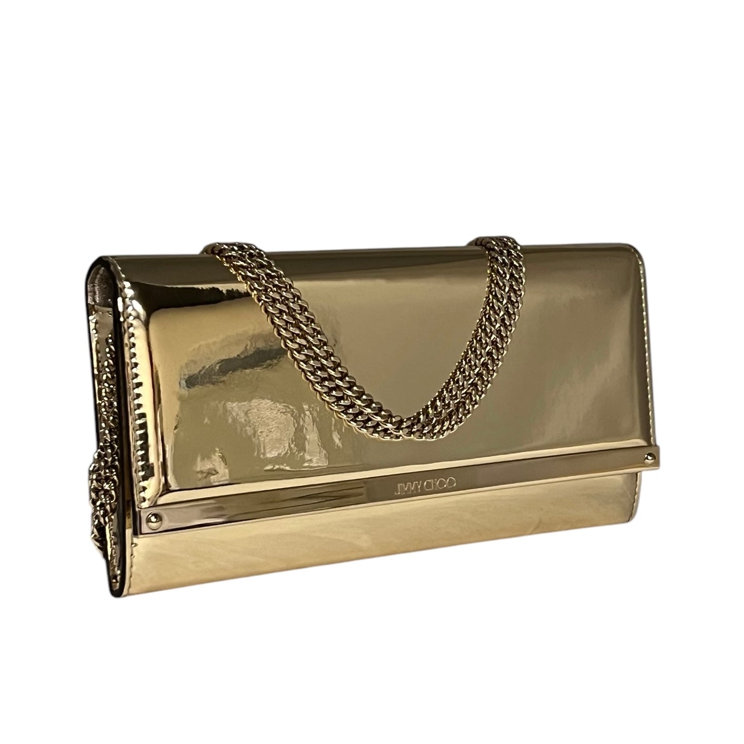 JIMMY CHOO Milla WOC Clutch Gold