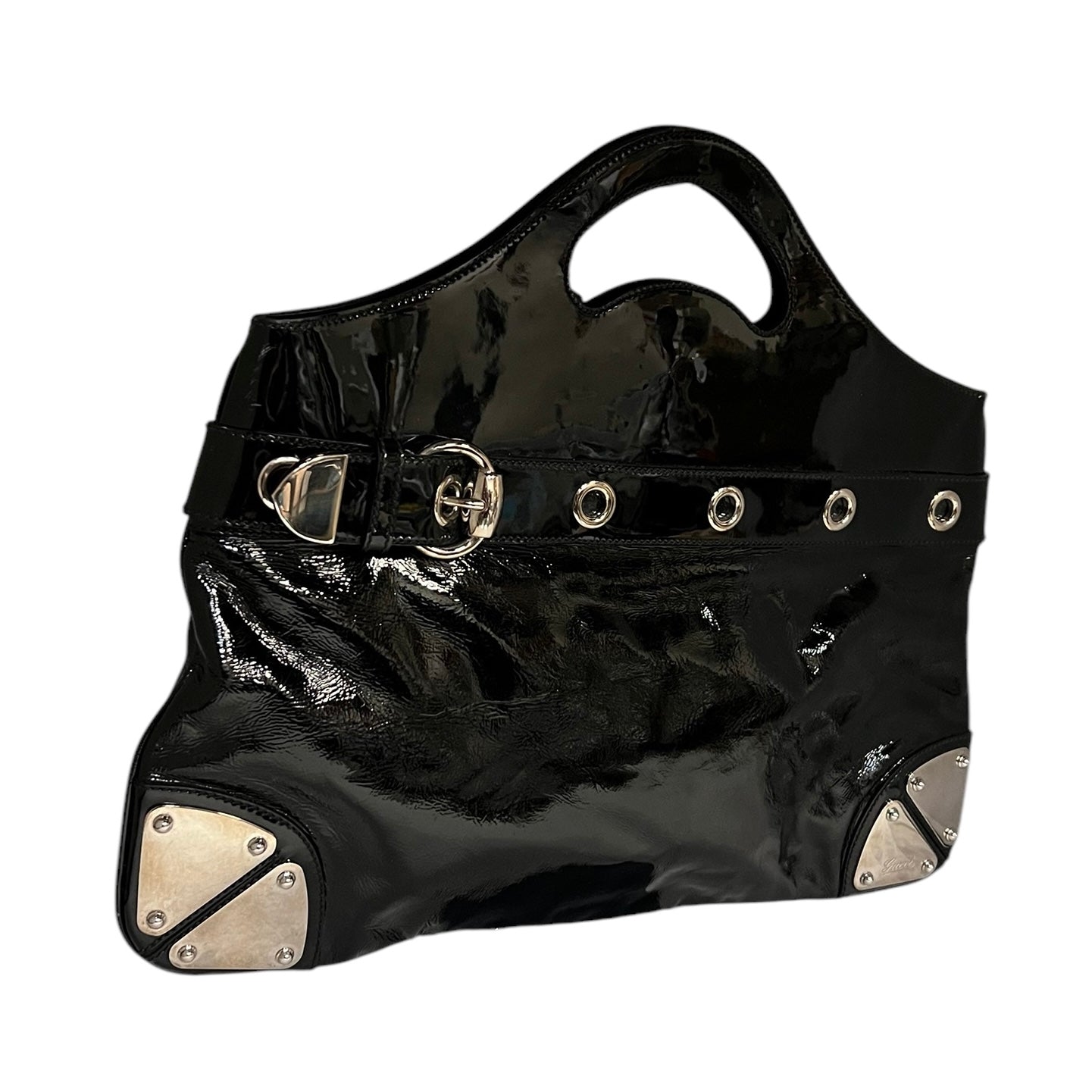 GUCCI Patent Romy Convertible Tote