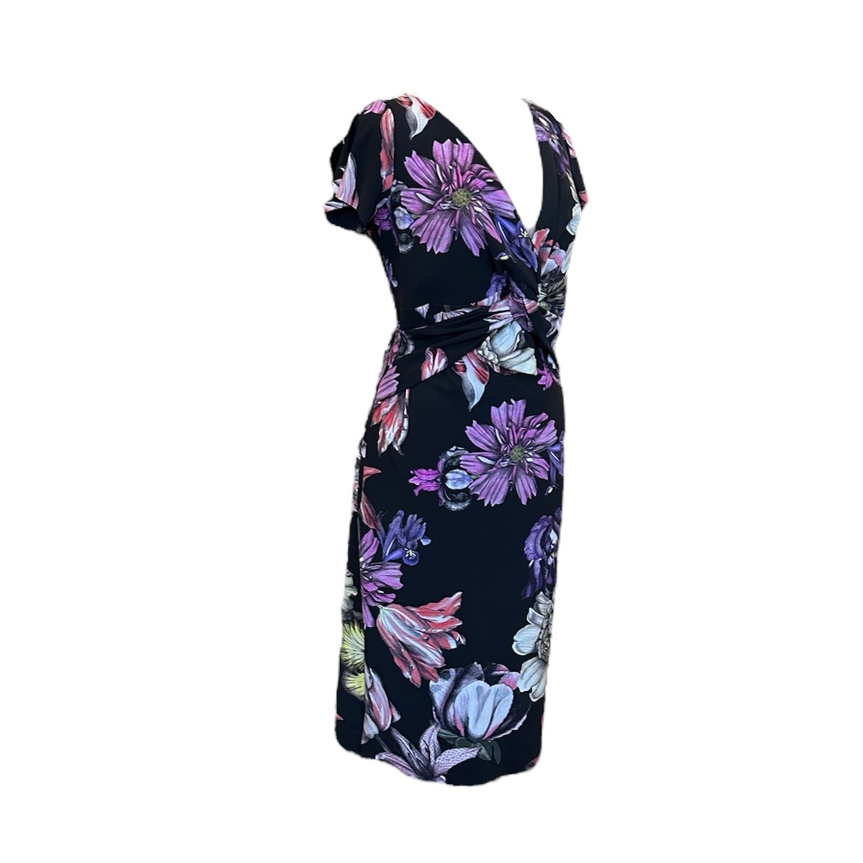 CHIARA BONI Floral Capsleeve Dress | Size 12
