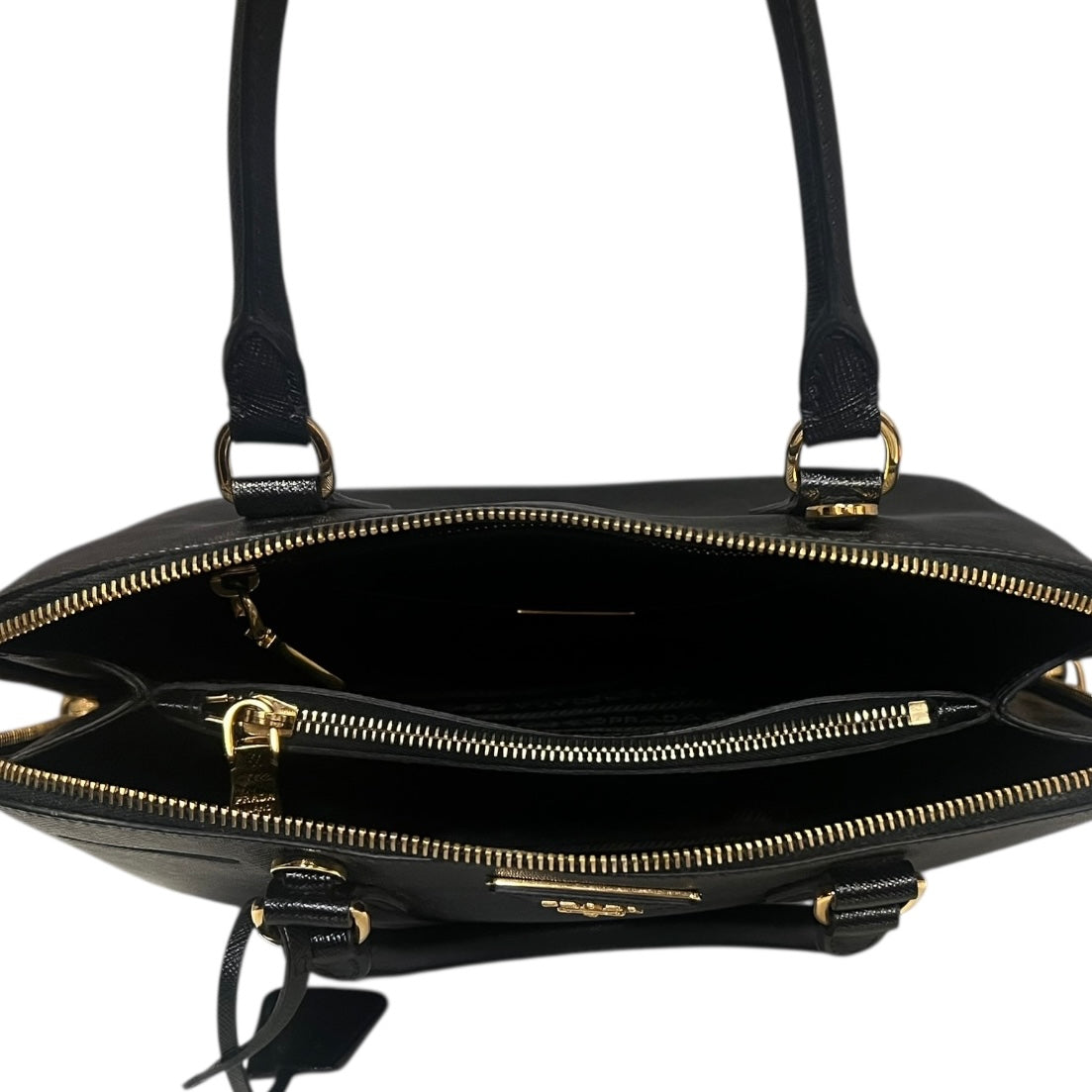 PRADA Medium Promendade Top Handle Shoulder Bag in Black