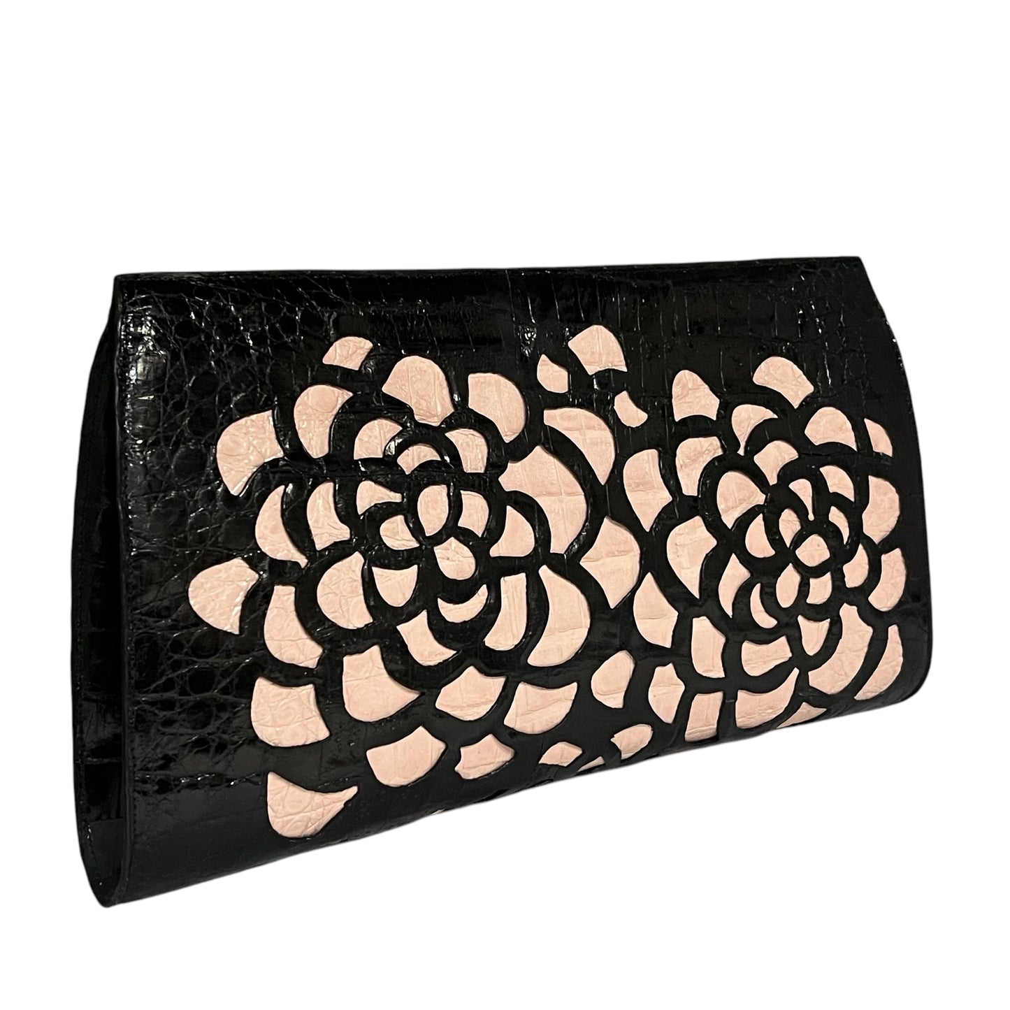 NANCY GONZALEZ Lasercut Crocodile Clutch