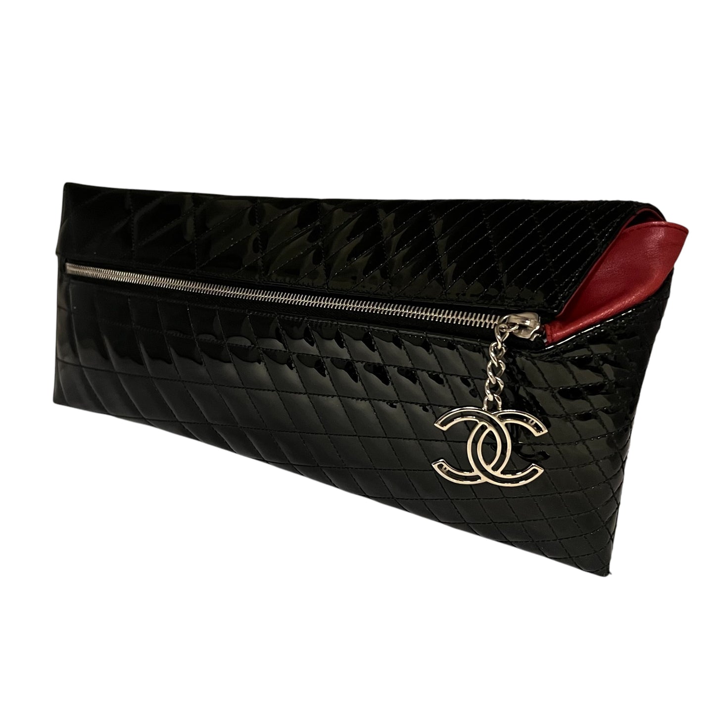 CHANEL Quilted Patent Gala Clutch