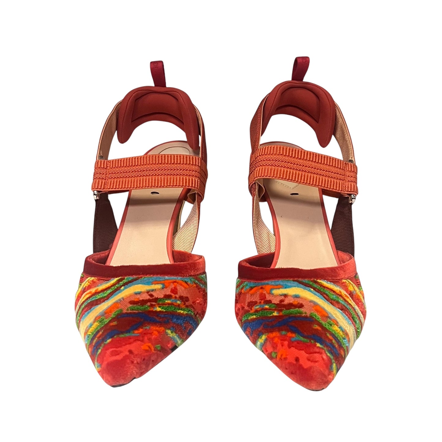 FENDI Colibri Multicolor Velvet Sandals | 38.5